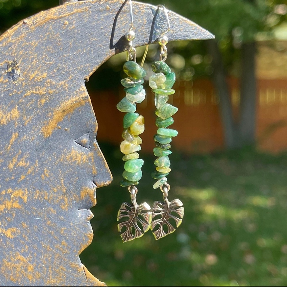 Handmade Beaded Aventurine Tropical Earrings